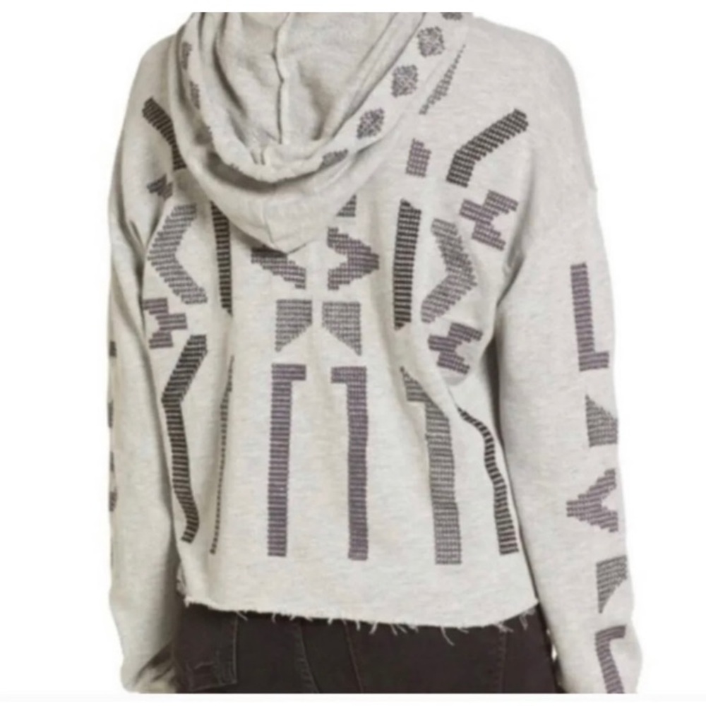 Rails Shaw Aztec Gray Raw Hem Hoodie